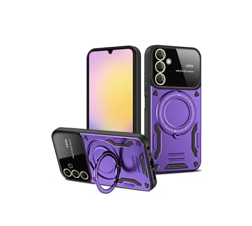 Samsung Galaxy A36 Kılıf Joy Lens Standlı Kapak - Mor