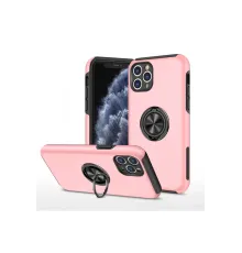 Apple iPhone 11 Pro Max Kılıf Elit Yüzüklü Kapak - Pembe