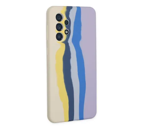Samsung Galaxy A53 5G Kılıf Ebruli Lansman Silikon - Sarı-Lila