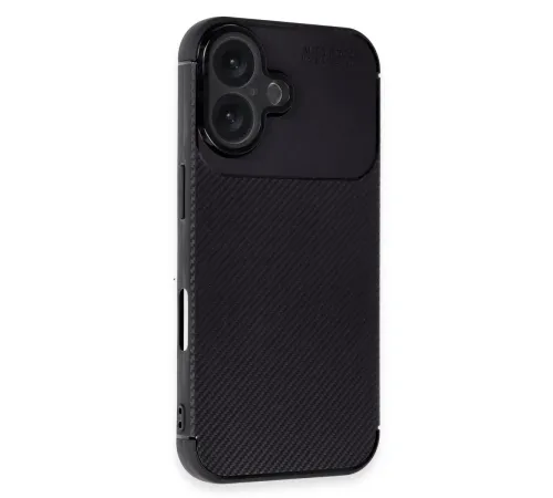 Apple iPhone 16 Kılıf Auto Focus Karbon Kapak - Siyah