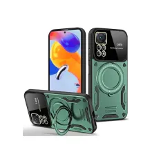 Xiaomi Redmi Note 11 Pro Kılıf Joy Lens Standlı Kapak - Koyu Yeşil