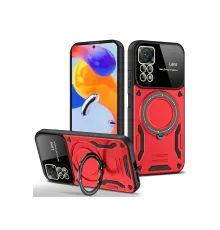 Xiaomi Redmi Note 11 Pro Kılıf Joy Lens Standlı Kapak - Kırmızı