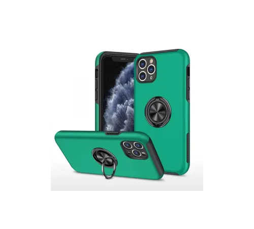 Apple iPhone 11 Pro Max Kılıf Elit Yüzüklü Kapak - Yeşil