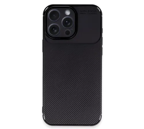 Apple iPhone 16 Pro Kılıf Auto Focus Karbon Kapak - Siyah