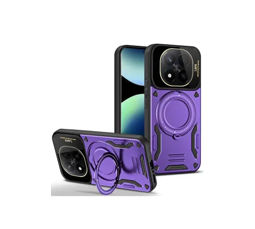 Xiaomi Redmi Note 14 Pro 5G Kılıf Joy Lens Standlı Kapak - Mor