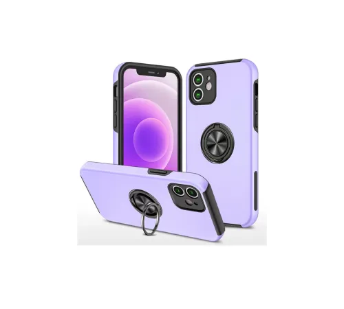 Apple iPhone 12 Mini Kılıf Elit Yüzüklü Kapak - Mor