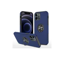 Apple iPhone 12 Pro Max Kılıf Elit Yüzüklü Kapak - Lacivert
