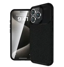 Apple iPhone 16 Pro Max Kılıf Auto Focus Karbon Kapak - Siyah