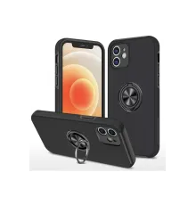 Apple iPhone 12 Kılıf Elit Yüzüklü Kapak - Siyah