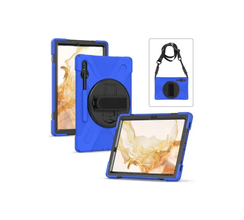Samsung Galaxy T737 Tab S7 FE 12.4 Kılıf Amazing Tablet Kapak - Mavi