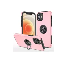 Apple iPhone 12 Kılıf Elit Yüzüklü Kapak - Pembe
