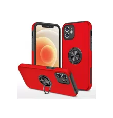 Apple iPhone 12 Kılıf Elit Yüzüklü Kapak - Kırmızı