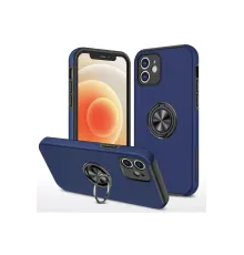 Apple iPhone 12 Kılıf Elit Yüzüklü Kapak - Lacivert