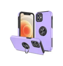 Apple iPhone 12 Kılıf Elit Yüzüklü Kapak - Mor