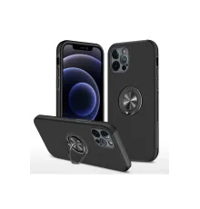 Apple iPhone 12 Pro Kılıf Elit Yüzüklü Kapak - Siyah