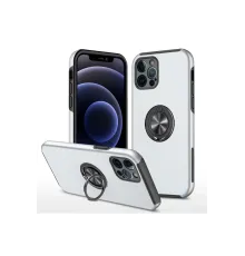Apple iPhone 12 Pro Kılıf Elit Yüzüklü Kapak - Gümüş