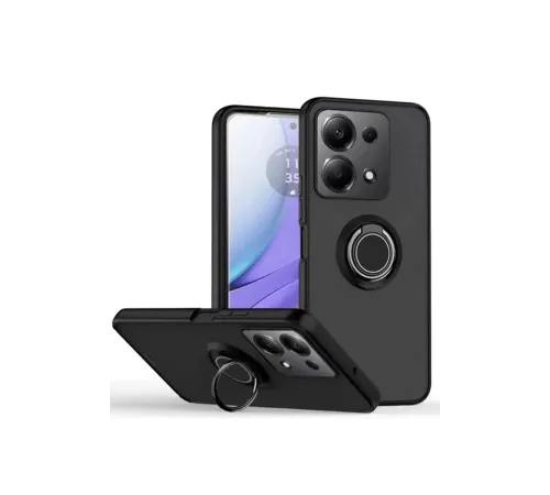 Xiaomi Redmi Note 13 Pro 5G Kılıf Montreal Yüzüklü Silikon Kapak - Siyah