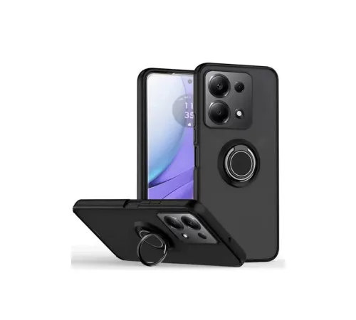 Xiaomi Redmi Note 13 Pro 5G Kılıf Montreal Yüzüklü Silikon Kapak - Siyah