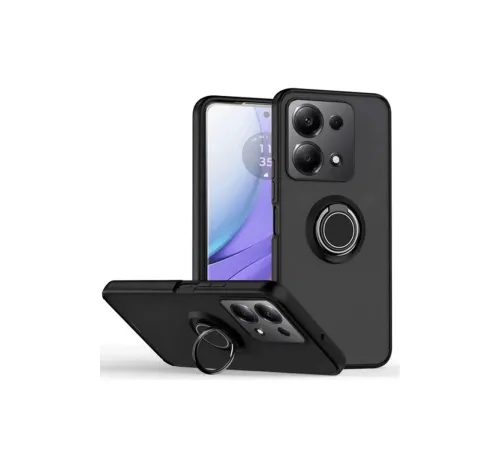 Xiaomi Redmi Note 13 Pro 5G Kılıf Montreal Yüzüklü Silikon Kapak - Siyah