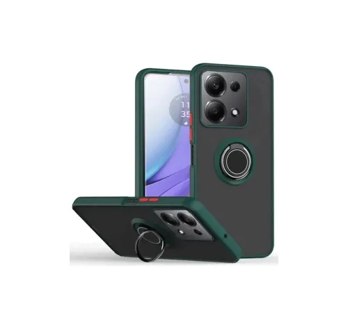 Xiaomi Redmi Note 13 Pro 5G Kılıf Montreal Yüzüklü Silikon Kapak - Yeşil