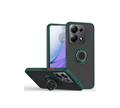 Xiaomi Redmi Note 13 Pro 5G Kılıf Montreal Yüzüklü Silikon Kapak - Yeşil