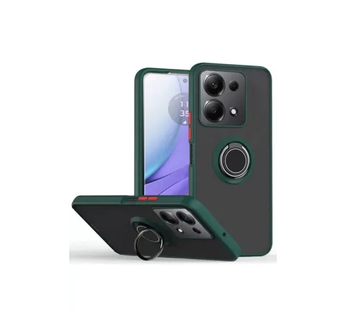 Xiaomi Redmi Note 13 Pro 5G Kılıf Montreal Yüzüklü Silikon Kapak - Yeşil