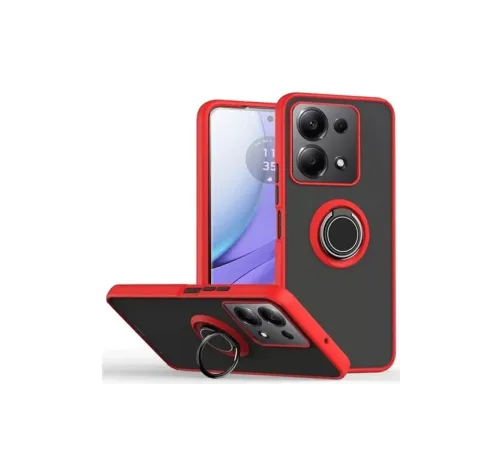 Xiaomi Redmi Note 13 Pro 5G Kılıf Montreal Yüzüklü Silikon Kapak - Kırmızı