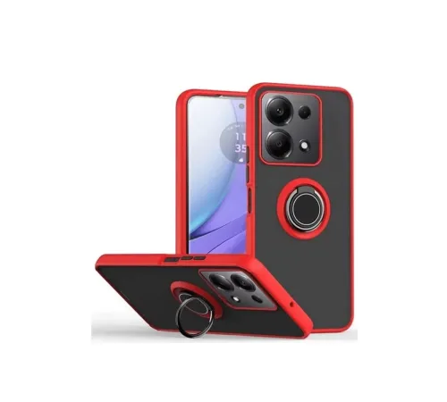 Xiaomi Redmi Note 13 Pro 5G Kılıf Montreal Yüzüklü Silikon Kapak - Kırmızı