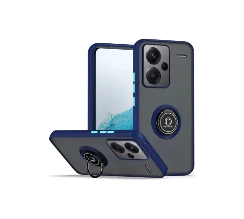 Xiaomi Redmi Note 13 Pro Plus Kılıf Montreal Yüzüklü Silikon Kapak - Lacivert