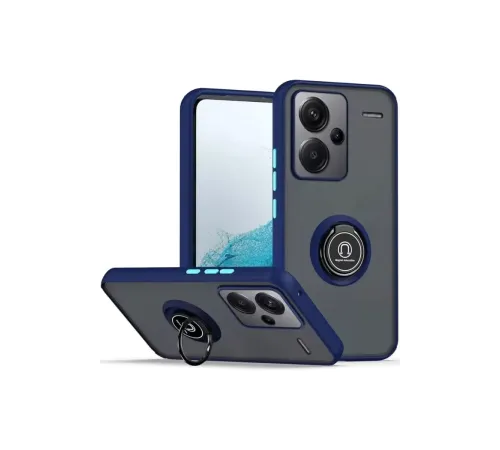 Xiaomi Redmi Note 13 Pro Plus Kılıf Montreal Yüzüklü Silikon Kapak - Lacivert