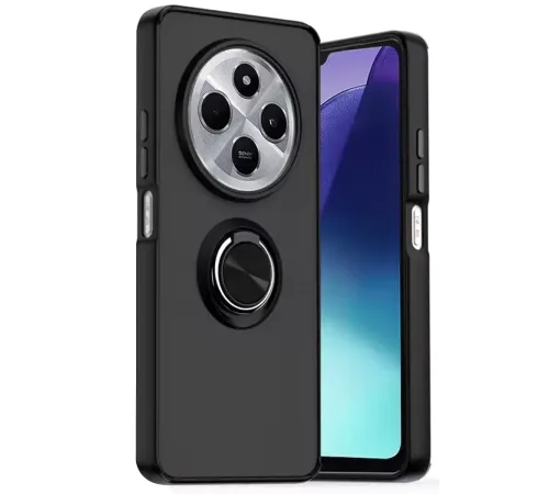 Xiaomi Redmi 14C Kılıf Montreal Yüzüklü Silikon Kapak - Siyah