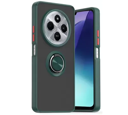Redmi 14C Kılıf Montreal Yüzüklü Silikon Kapak - Yeşil