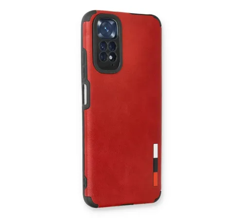 Xiaomi Redmi Note 11 Kılıf Loop Deri Silikon - Kırmızı
