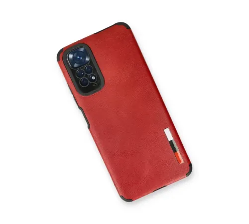 Xiaomi Redmi Note 11 Kılıf Loop Deri Silikon - Kırmızı