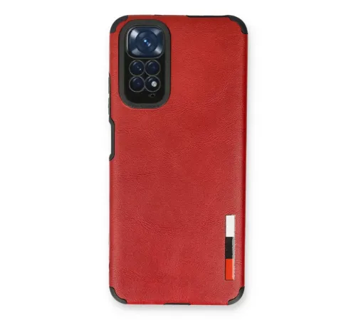 Xiaomi Redmi Note 11 Kılıf Loop Deri Silikon - Kırmızı