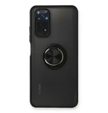 Xiaomi Redmi Note 11 Kılıf Montreal Yüzüklü Silikon Kapak - Siyah