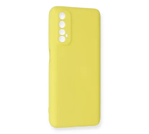 Realme 7 Kılıf Nano içi Kadife Silikon - Sarı