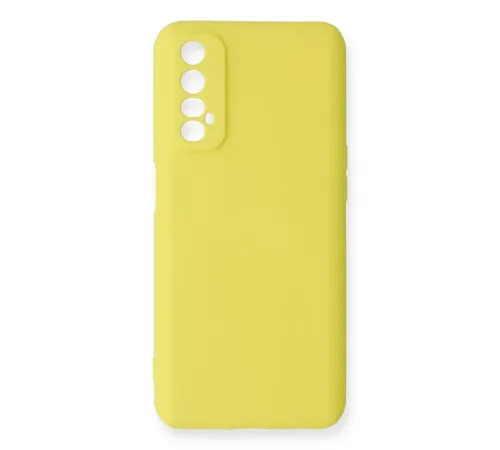 Realme 7 Kılıf Nano içi Kadife Silikon - Sarı