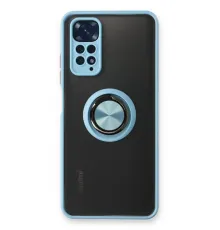 Xiaomi Redmi Note 11 Kılıf Montreal Yüzüklü Silikon Kapak - Buz Mavi