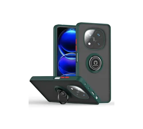Xiaomi Redmi Note 14 Pro Plus Kılıf Montreal Yüzüklü Silikon Kapak - Yeşil