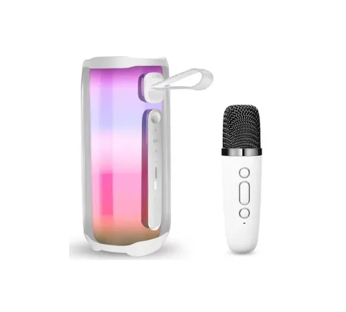 Pluse 5 Mikrofonlu RGB Kablosuz Hoparlör - Beyaz