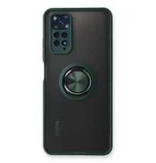 Xiaomi Redmi Note 11 Kılıf Montreal Yüzüklü Silikon Kapak - Yeşil