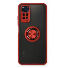 Xiaomi Redmi Note 11 Kılıf Montreal Yüzüklü Silikon Kapak - Kırmızı