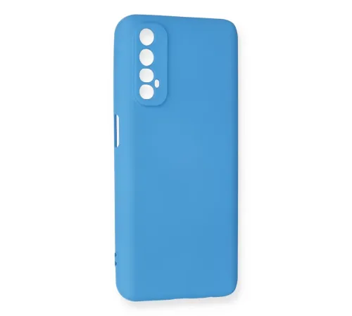 Realme 7 Kılıf Nano içi Kadife Silikon - Mavi