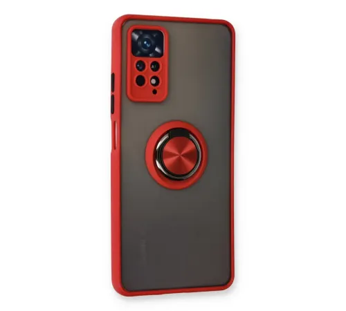 Xiaomi Redmi Note 11 Pro Kılıf Montreal Yüzüklü Silikon Kapak - Kırmızı