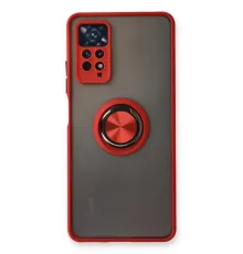 Xiaomi Redmi Note 11 Pro Kılıf Montreal Yüzüklü Silikon Kapak - Kırmızı