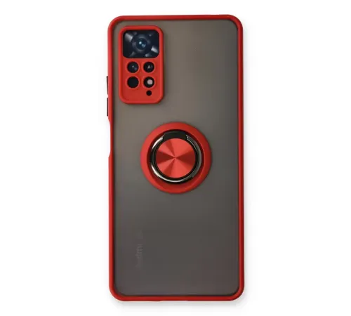 Xiaomi Redmi Note 11 Pro Kılıf Montreal Yüzüklü Silikon Kapak - Kırmızı
