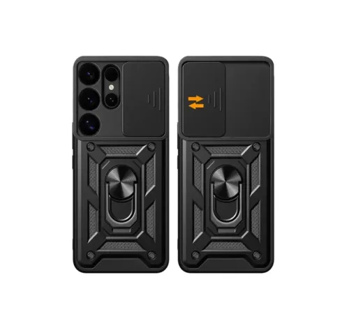 Samsung Galaxy S25 Ultra Kılıf Pars Lens Yüzüklü Silikon - Kırmızı