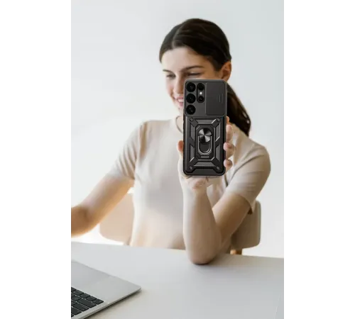 Samsung Galaxy S25 Ultra Kılıf Pars Lens Yüzüklü Silikon - Lacivert
