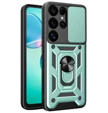 Samsung Galaxy S25 Ultra Kılıf Pars Lens Yüzüklü Silikon - Yeşil